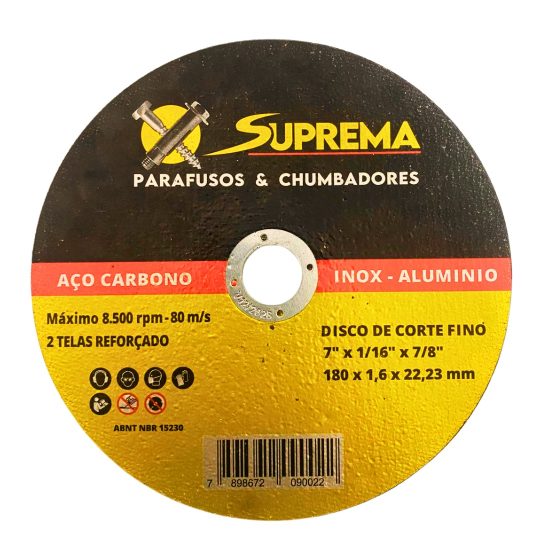 DISCO DE CORTE 180X1,6X22,2 SUPREMA