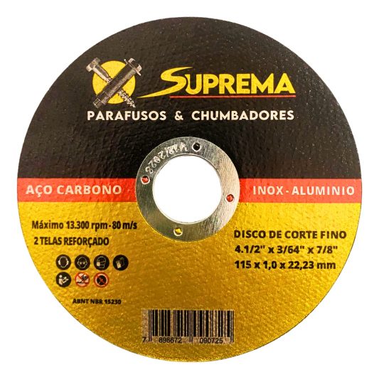 DISCO DE CORTE 115X1,0X22,2 SUPREMA